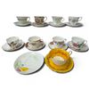 Image 1 : 9 Vintage English China Teacups with Matching Saucers