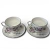 Image 1 : Pair of Duchess "Gotham" Silver Anniversary Teacups with Matching Saucers