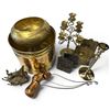 Image 2 : Large Brass Planter and a Variety of Brass and Copper Items - Planter is 11" tall x 13" diameter