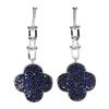Image 1 : DIAMOND CUT BLUE SAPPHIRE EARRINGS IN 14K WHITE GOLD OVER 925 STERLING SILVER -