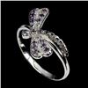Image 1 : BUTTERFLY-SHAPED TANZANITE RING IN 14K WHITE GOLD OVER 925 STERLING SILVER - SIZ