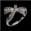Image 2 : BUTTERFLY-SHAPED TANZANITE RING IN 14K WHITE GOLD OVER 925 STERLING SILVER - SIZ