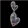 Image 1 : MULTI-COLOR ROUND DIAMOND CUT SAPPHIRE PENDANT IN 14K WHITE GOLD OVER 925 STERLING SILVER - APPRAISE