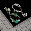 Image 3 : GREEN CRYSTAL OPAL, EMERALD, AQUAMARINE AND PERIDOT EARRINGS IN 14K YELLOW GOLD OVER 925 STERLING SI