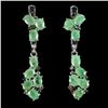 Image 1 : EMERALD AND SAPPHIRE EARRINGS IN 14K YELLOW GOLD OVER 925 STERLING SILVER - APPRAISED REPLACEMENT VA