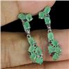 Image 2 : EMERALD AND SAPPHIRE EARRINGS IN 14K YELLOW GOLD OVER 925 STERLING SILVER - APPRAISED REPLACEMENT VA