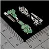 Image 3 : EMERALD AND SAPPHIRE EARRINGS IN 14K YELLOW GOLD OVER 925 STERLING SILVER - APPRAISED REPLACEMENT VA