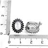 Image 3 : 7X5 MM MOONSTONE AND BLACK SPINEL EARRINGS IN 14K WHITE GOLD OVER 925 STERLING SILVER - APPRAISED RE