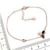 Image 3 : BLACK OPAL AND CZ BRACELET IN 14K ROSE GOLD OVER 925 STERLING SILVER - 8 INCHES