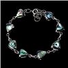 Image 1 : TRILLIANT CUT MOTHER OF PEARL BRACELET N 14K WHITE GOLD OVER 925 STERLING SILVER "