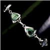 Image 2 : TRILLIANT CUT MOTHER OF PEARL BRACELET N 14K WHITE GOLD OVER 925 STERLING SILVER "