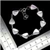 Image 3 : TRILLIANT CUT MOTHER OF PEARL BRACELET N 14K WHITE GOLD OVER 925 STERLING SILVER "