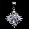 Image 1 : MARQUISE CUT SKY BLUE TOPAZ AND TANZANITE PENDANT IN 14K WHITE GOLD OVER 925 STERLING SILVER - APPRA