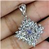 Image 2 : MARQUISE CUT SKY BLUE TOPAZ AND TANZANITE PENDANT IN 14K WHITE GOLD OVER 925 STERLING SILVER - APPRA