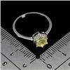 Image 3 : 5 MM HEXAGON CUT OPAL RING IN 14K WHITE GOLD OVER 925 STERLING SILVER - SIZE 6 -