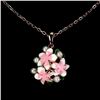 Image 1 : MOTHER OF PEARL AND ENAMEL PENDANT IN 14K WHITE GOLD OVER 925 STERLING SILVER - SIZE 7
