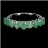 Image 1 : 4X3 MM OVAL CUT EMERALD RING IN 14K WHITE GOLD OVER 925 STERLING SILVER - SIZE 7