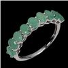 Image 2 : 4X3 MM OVAL CUT EMERALD RING IN 14K WHITE GOLD OVER 925 STERLING SILVER - SIZE 7