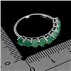 Image 3 : 4X3 MM OVAL CUT EMERALD RING IN 14K WHITE GOLD OVER 925 STERLING SILVER - SIZE 7