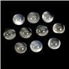 Image 2 : 6 MM ROUND CABOCHON UNHEATED WHITE MOONSTONE CAT-EYE 10 PCS. 9,23 CT. - APPRAISED REPLACEMENT VALUE