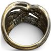 Image 3 : BLACK AND WHITE DIAMOND CROSSOVER RING SET IN .925 STERLING SILVER - SIZE 7 - BAND IS 14 MM WIDE