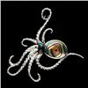 Image 2 : 9X7 MOTHER OF PEARL PENDANT IN 14K WHITE GOLD OVER 925 STERLING SILVER - APPRAISED REPLACEMENT VALUE