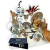 Image 4 : Large Lot of Decorative Household Goods - Candle lanterns, wall mask, chromed teapot, Christmas vase