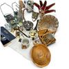 Image 5 : Large Lot of Decorative Household Goods - Candle lanterns, wall mask, chromed teapot, Christmas vase