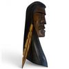 Image 1 : Signed Todd Watts Hand Carved "Warrior" Cedar Wall Plaque - 5" x 14"