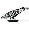 Image 1 : Laser Cut Metal Raven Sculpture with First Nations Design - 23" long x 11" tall