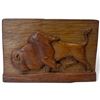 Image 1 : Carved Cedar Wood Buffalo Plaque  - 2" x 11" x 7.5" tall