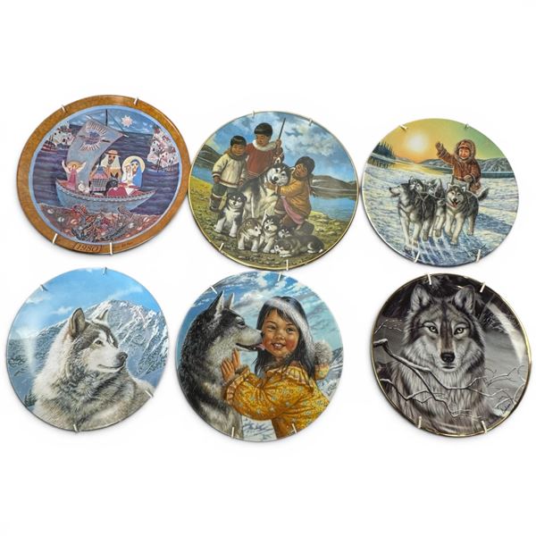 6 Ltd. Edition Collector Plates on Wall Hangers - First Nations, Nature and Bavarian Design