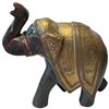 Image 2 : 3 Carved Elephant Statues and  African Bowl Stand -  Largest elephant is 6"  10" x 13" tall