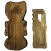 Image 2 : 2 Beautifully Carved Wood Wall Masks -  Largest is 3" deep x 6" wide x 14" tall