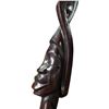 Image 3 : Hand Carved African Mahogany Wood Cane with Brass Ferrule - 35" tall