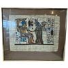 Image 3 : 4 Vintage Egyptian Papyrus Paintings - 2 are framed - Average size is 9" x 13"