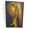 Image 1 : Large "Golden Elephant" Painting on Stretched Canvas - 39" x 59"