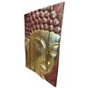 Image 2 : Gorgeous Vintage 5 Panel  "Serenity Buddha" Wall Installation - Hand Carved and Painted - Total mesu