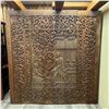 Image 5 : Stunning Carved Teak 8 Panel "Temple Scene" Wall Installation - Hand Carved - 93" wide x 96" tall - 