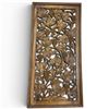 Image 1 : Carved Wood "Grape Vine & Leaf" Wall Panel - 19" x 39"