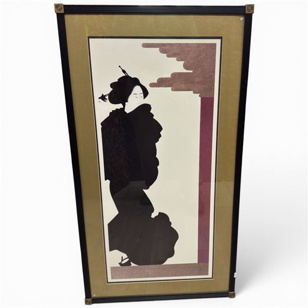 Ukiyo-e Style Print - Likely Depicting a Scene from "Madama Butterfly" - Exterior frame dimensions: 
