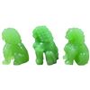 Image 3 : 3 Chinese Green Glass Foo Dog Figurines - 3.5" tall - tiny chips