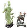 Image 2 : Stone Camel with a Monkey on His Back & Resin Deity Figure (Camel statue is 6" tall on a 4" x 2" bas
