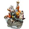 Image 2 : Chinese Porcelain Sculpture "Journey to the West " Characters Crossing a River on a Turtle - 9" x 12