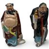 Image 1 : 2 x 1980s Chinese Porcelain "Immortals or Wise Men" Figurines -  8" tall x 3" diameter