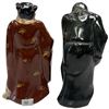 Image 2 : 2 x 1980s Chinese Porcelain "Immortals or Wise Men" Figurines -  8" tall x 3" diameter