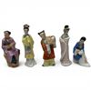 Image 1 : Group of 5 Porcelain Figurines in Traditional Asian Costumes - Tallest is 8"
