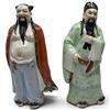Image 1 : 2 Chinese Porcelain Ba Xien Immortals Statues - 14" tall x 4" x 6"