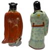 Image 2 : 2 Chinese Porcelain Ba Xien Immortals Statues - 14" tall x 4" x 6"