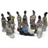 Image 1 : Group of 8 Chinese Porcelain Ladies in Traditional Clothing - Tallest is 2" x 3" x 8" tall